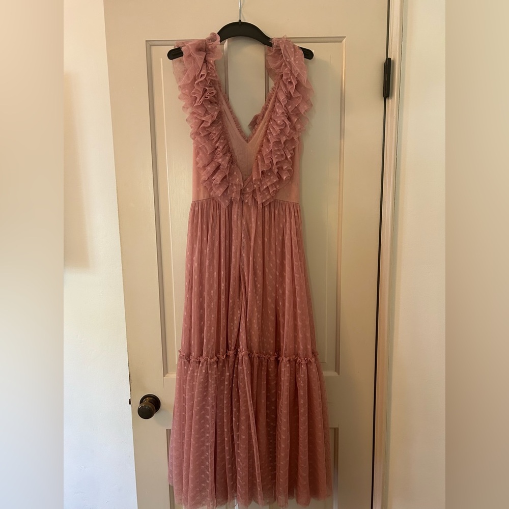 Pink Ruffled Maxi Dress - Picture 2 of 2